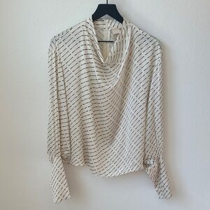 H&M Atelier Cream and Black Patterned Top